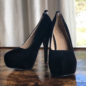 black suede pumps